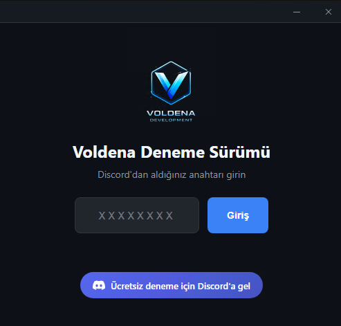 Voldena Giriş Ekranı